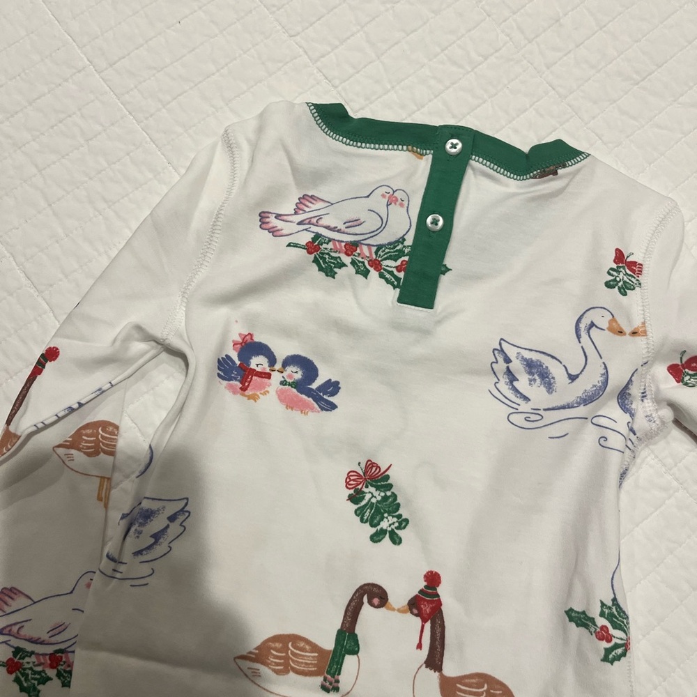 TBBC White Pajama Set with Goose Holiday Print - Picture 5 of 6